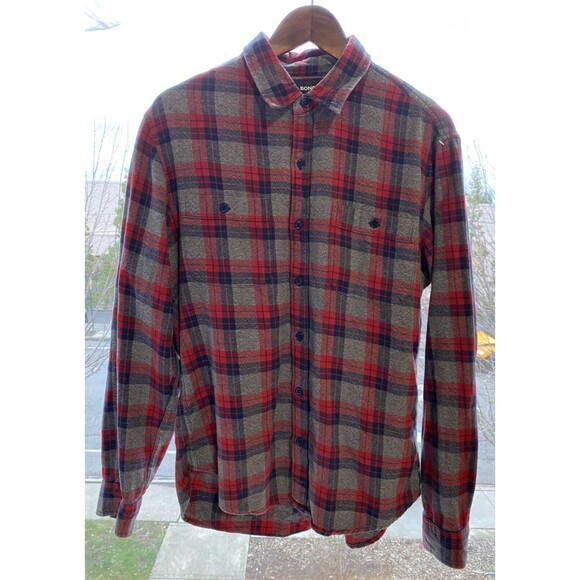 Bonobos Men's L Long Sleeve Slim Fit Plaid Multicolor Button Up Shirt - Picture 1 of 8